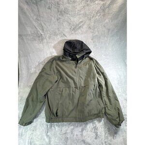 Pacific Trail Jacket Mens Large Green Full Zip Pockets Hooded Hidden Hood Vented